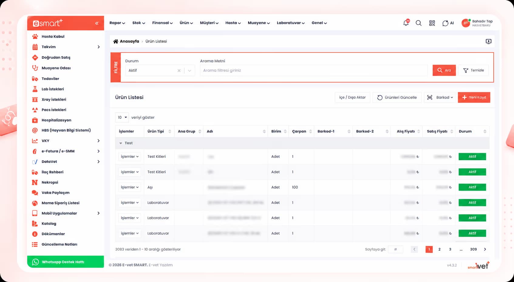 Ürün Yönetimi — Smart Plus ekran görüntüsü