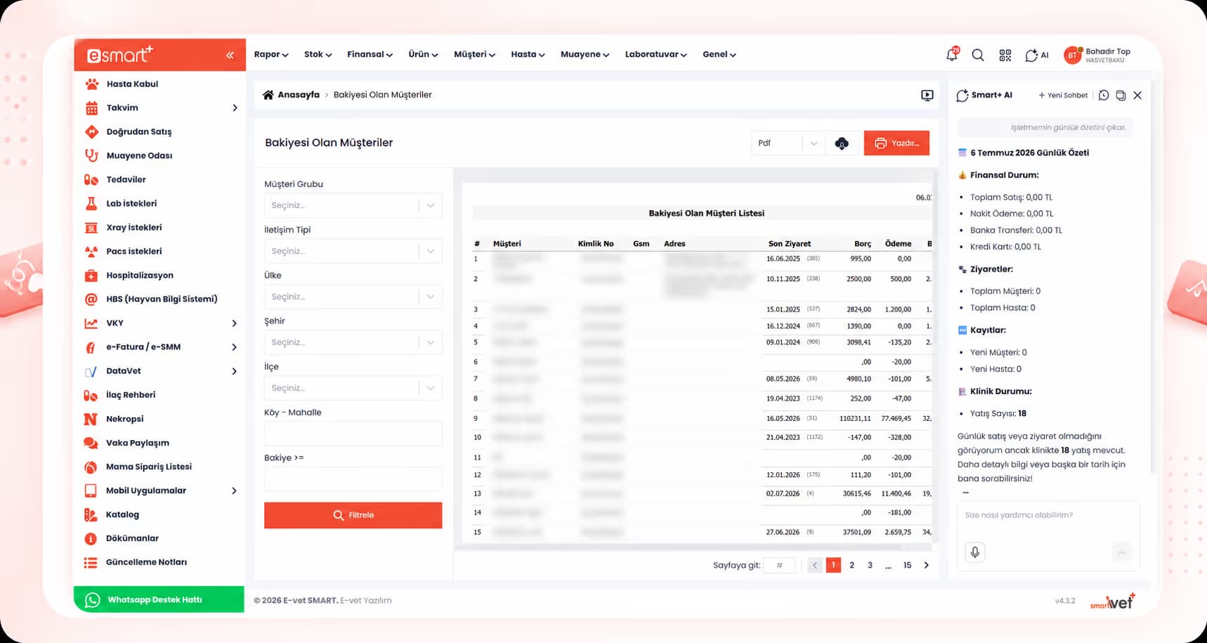 Akıllı Raporlar — Smart Plus ekran görüntüsü